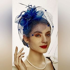 NIP! Royal Blue Kentucky Derby Or Church Hat